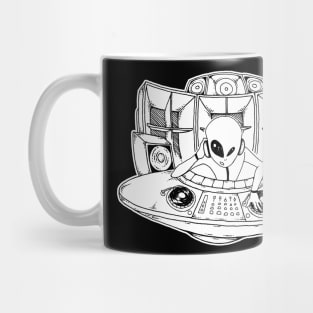 Rave Alien Vinyl DJ Mixing Producer Mug